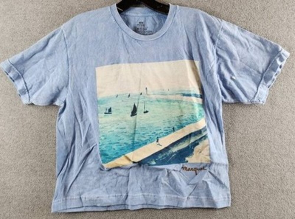 Graphic Print Marquel Crewneck Short Sleeve T-Shirt Men's M Blue Multi Pullover